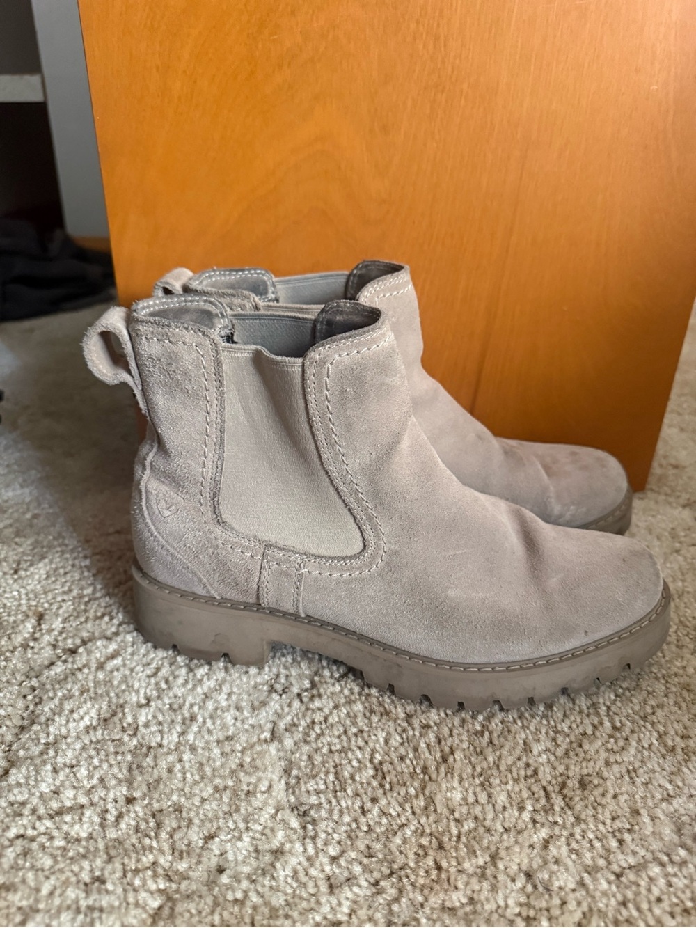Ariat Taupe Suede Chelsea Ankle Boots